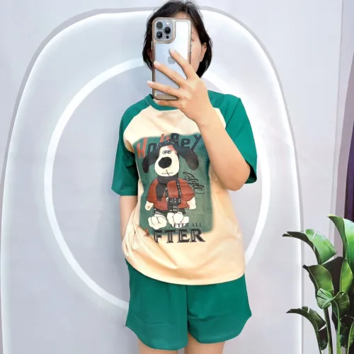 Đồ bộ quần đùi áo tay ngắn in hình