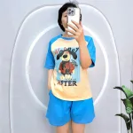 Đồ bộ quần đùi áo tay ngắn in hình
