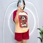 Đồ bộ quần đùi áo tay ngắn in hình