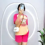 Đồ bộ quần đùi áo tay ngắn in hình