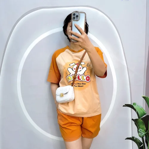 Đồ bộ quần đùi áo tay ngắn in hình