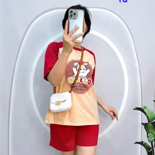 Đồ bộ quần đùi áo tay ngắn in hình