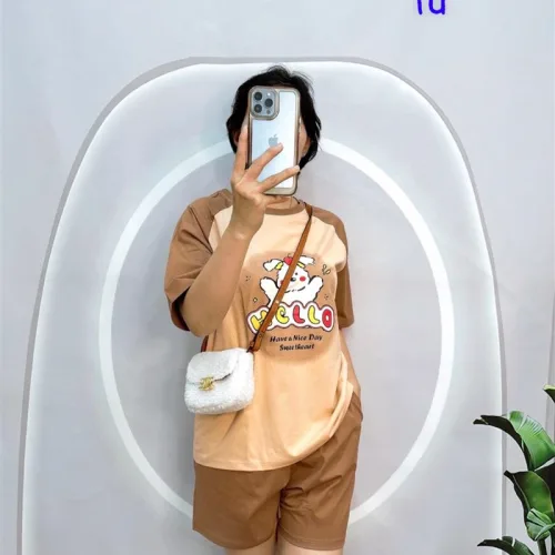 Đồ bộ quần đùi áo tay ngắn in hình