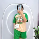 Đồ bộ quần đùi áo tay ngắn in hình
