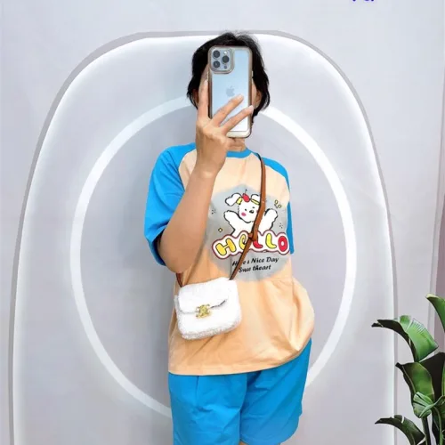 Đồ bộ quần đùi áo tay ngắn in hình