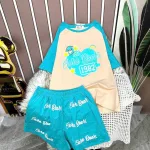 Đồ bộ quần đùi áo tay ngắn in hình