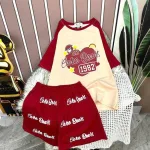 Đồ bộ quần đùi áo tay ngắn in hình