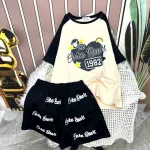 Đồ bộ quần đùi áo tay ngắn in hình