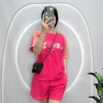 Đồ bộ quần đùi áo tay ngắn in hình