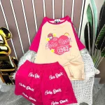 Đồ bộ quần đùi áo tay ngắn in hình