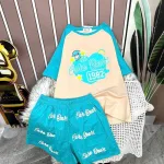 Đồ bộ quần đùi áo tay ngắn in hình