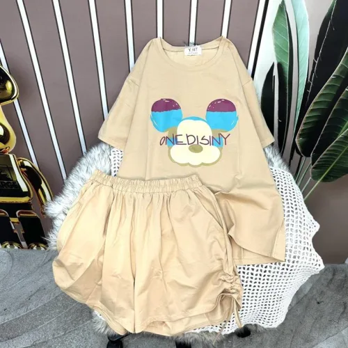 Đồ bộ quần đùi áo tay ngắn in hình