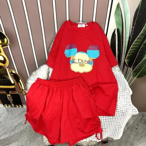 Đồ bộ quần đùi áo tay ngắn in hình
