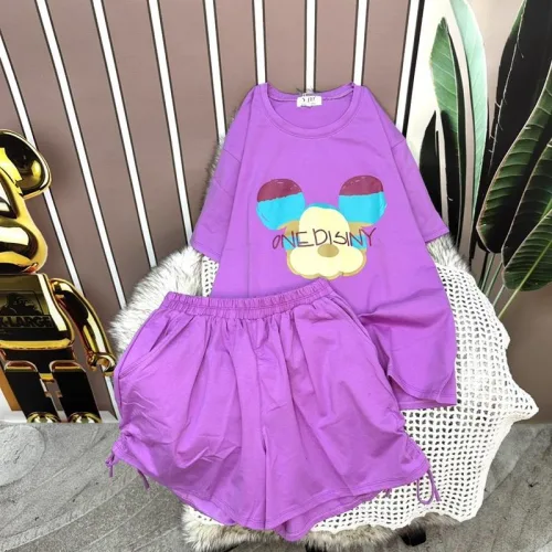 Đồ bộ quần đùi áo tay ngắn in hình