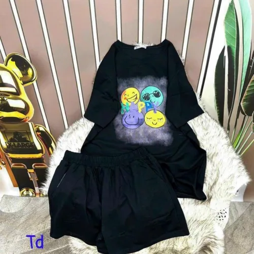 Đồ bộ quần đùi áo tay ngắn in hình