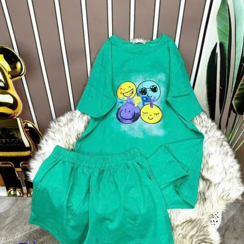 Đồ bộ quần đùi áo tay ngắn in hình