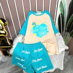 Đồ bộ quần đùi áo tay ngắn in hình