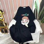 Đồ bộ quần đùi áo tay ngắn in hình bé gái