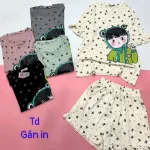 đồ bộ quần đùi áo tay ngắn in hình bé gái