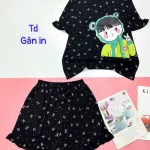 đồ bộ quần đùi áo tay ngắn in hình bé gái