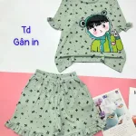 đồ bộ quần đùi áo tay ngắn in hình bé gái