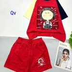 đồ bộ quần đùi áo tay ngắn in hình bé tóc ngang