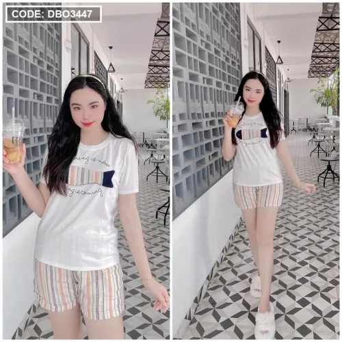 Đồ bộ quần đùi áo tay ngắn in hình cá