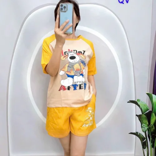 đồ bộ quần đùi áo  tay ngắn in hình chú cho lớn