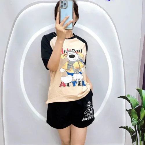 đồ bộ quần đùi áo  tay ngắn in hình chú cho lớn