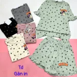 đồ bộ quần đùi áo tay ngắn in hình chuột hello