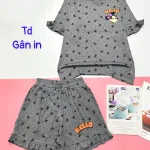 đồ bộ quần đùi áo tay ngắn in hình chuột hello