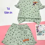 đồ bộ quần đùi áo tay ngắn in hình chuột hello