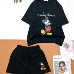 Đồ bộ quần đùi áo tay ngắn in hình chuột mickey