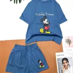 Đồ bộ quần đùi áo tay ngắn in hình chuột mickey