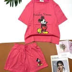 Đồ bộ quần đùi áo tay ngắn in hình chuột mickey