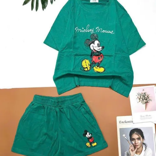 Đồ bộ quần đùi áo tay ngắn in hình chuột mickey
