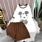 Đồ bộ quần đùi áo tay ngắn in hình chuột mickey