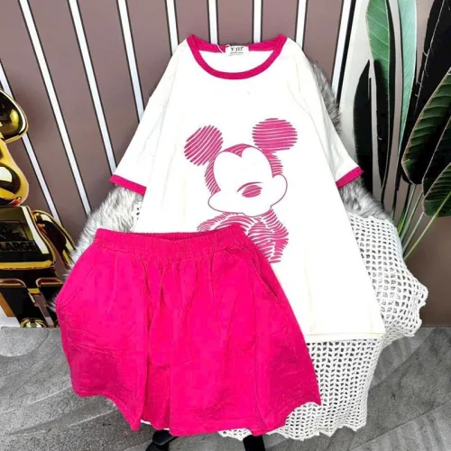 Đồ bộ quần đùi áo tay ngắn in hình chuột mickey