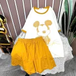 Đồ bộ quần đùi áo tay ngắn in hình chuột mickey