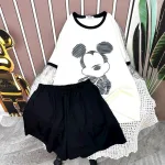 Đồ bộ quần đùi áo tay ngắn in hình chuột mickey