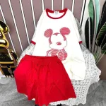 Đồ bộ quần đùi áo tay ngắn in hình chuột mickey