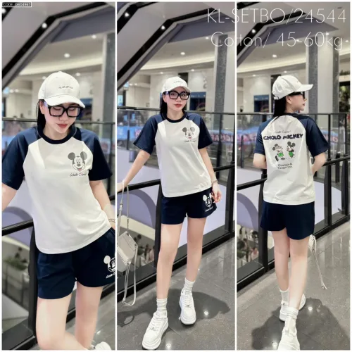 đồ bộ quần đùi áo tay ngắn in hình chuột mickey size lớn