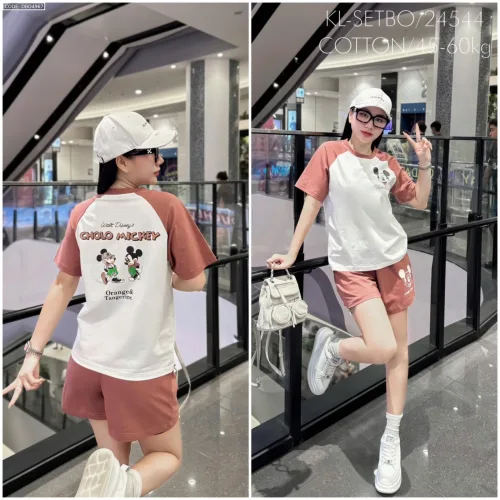 đồ bộ quần đùi áo tay ngắn in hình chuột mickey size lớn