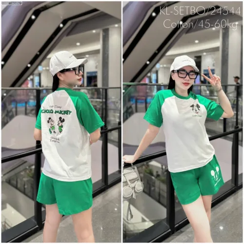 đồ bộ quần đùi áo tay ngắn in hình chuột mickey size lớn