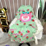 Đồ bộ quần đùi áo tay ngắn in hình đầu gấu hồng