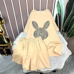 Đồ bộ quần đùi áo tay ngắn in hình đầu thỏ