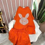 Đồ bộ quần đùi áo tay ngắn in hình đầu thỏ