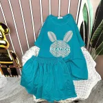 Đồ bộ quần đùi áo tay ngắn in hình đầu thỏ