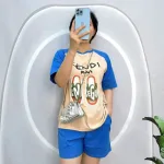 Đồ bộ quần đùi áo tay ngắn in hình đôi dép