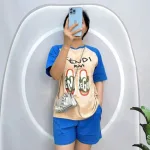Đồ bộ quần đùi áo tay ngắn in hình đôi dép
